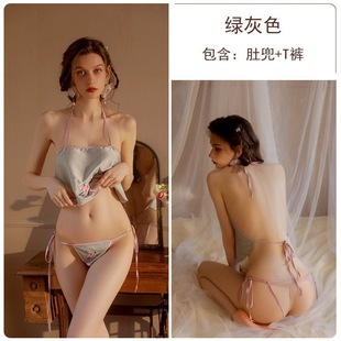 花俏情趣内衣性感激情复古肚兜刺绣系带睡衣诱惑制服套装一件代发
