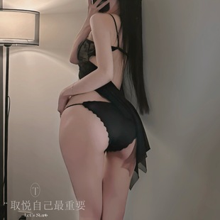 花俏新款情趣内衣性感纯欲蕾丝网纱前开内裤诱惑情趣内裤显瘦提臀