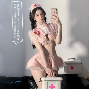 花俏情趣内衣性感护士服角色扮演镂空齐臀制服诱惑免脱激情纯欲套