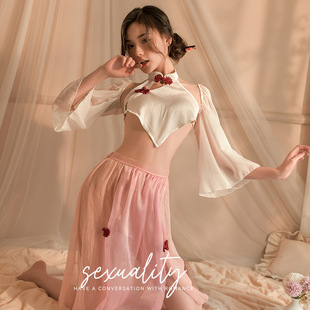 花俏情趣内衣透视激情古风敦煌诱惑床上汉服免脱肚兜睡衣情趣装女