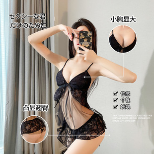 花俏情趣内衣性感睡衣吊带蕾丝诱惑火辣开裆睡裙制服套装一件代发